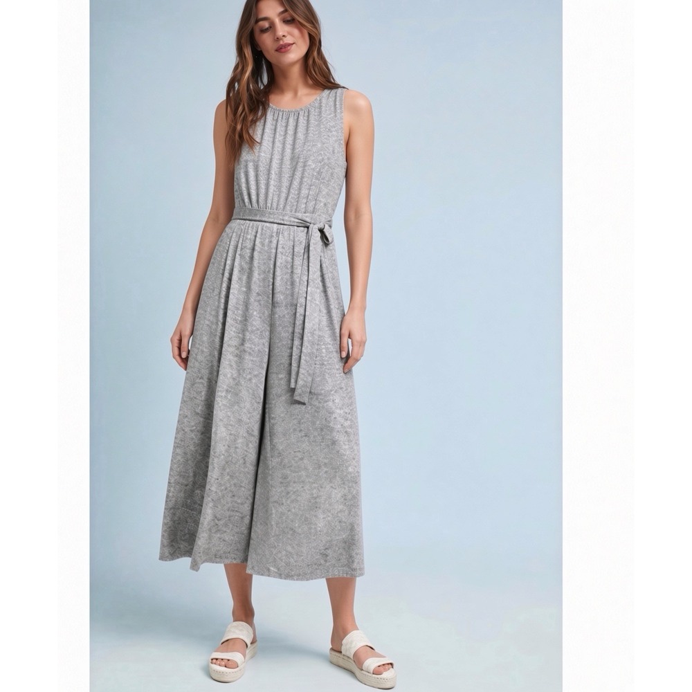 Meadow Rue Anthropologie Metallic Alchemist Jumpsuit Wide Leg Sleeveless Large